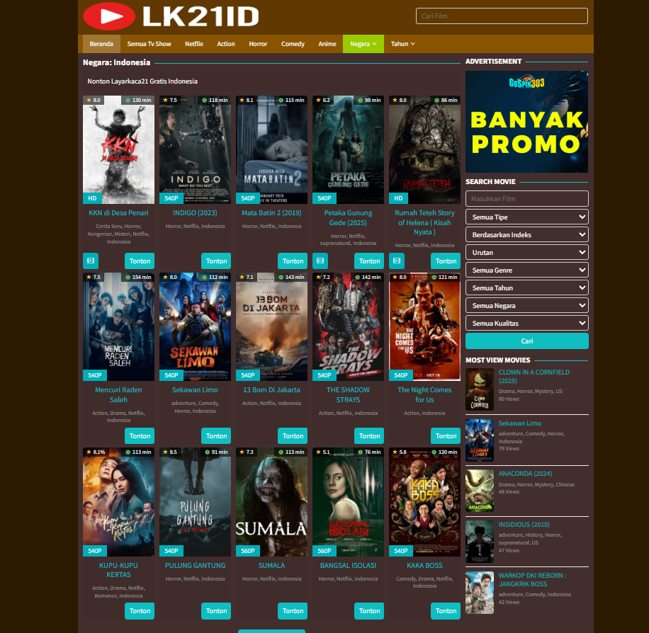 Indonesia - LK21ID - Layarkaca21 IDLIX INDOXXI Nonton Film Gratis Subtitle Indonesia